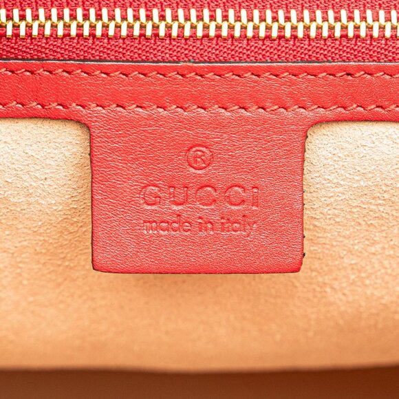 GUCCI Red Leather Shoulder Bag - Picture 7 of 10